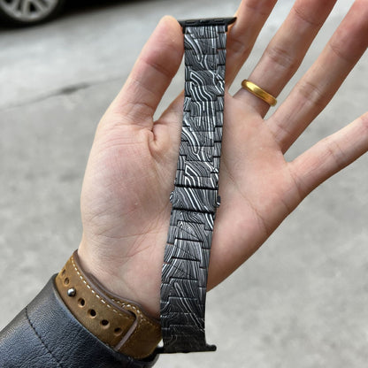 Carbon Fiber Patterned Apple Watch Band