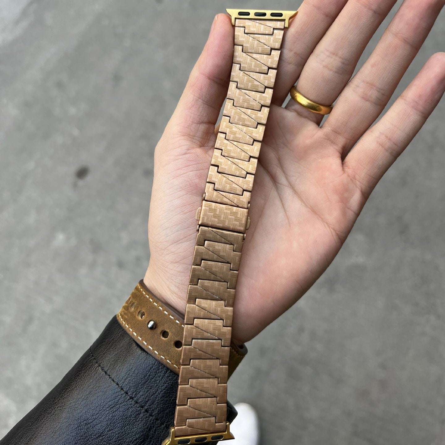 Carbon Fiber Patterned Apple Watch Band