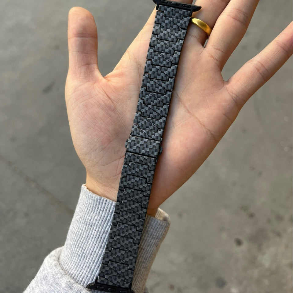 Carbon Fiber Patterned Apple Watch Band
