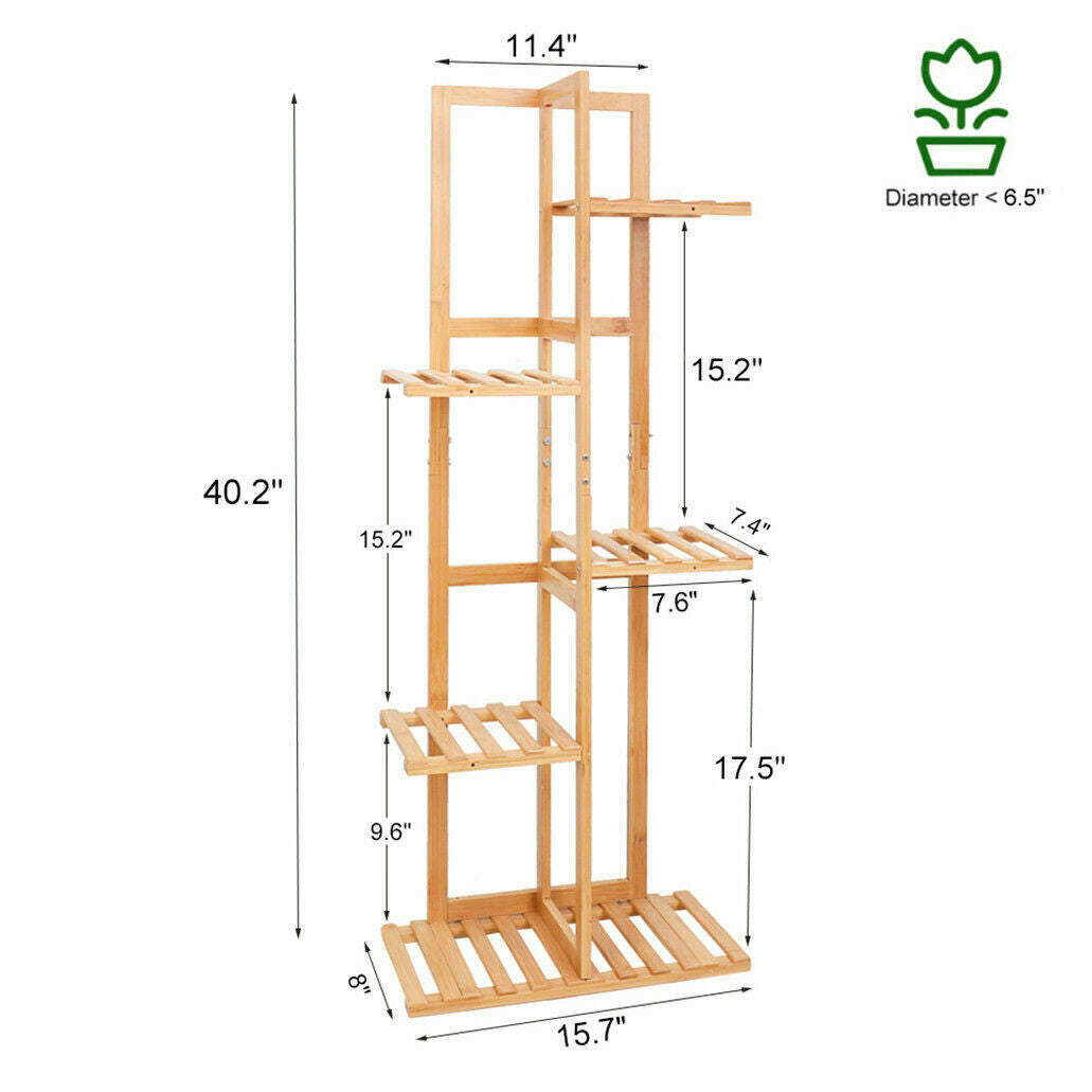 Bamboo 5 / 6 Tier Plant Stand